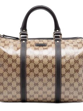Gucci Boston-Speedy Beige and Dark Brown GG Monogram Carryall